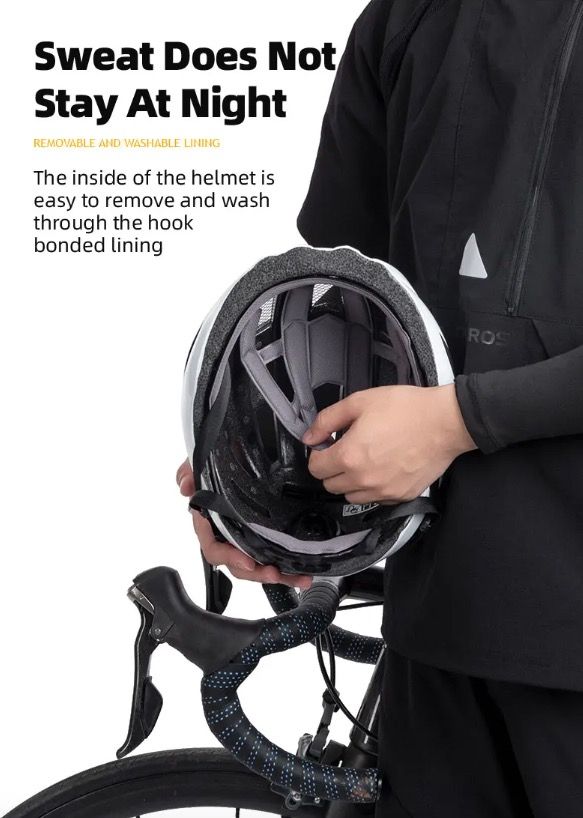ROCKBROS Luz trasera LED para casco de bicicleta, diseño ultraligero, recargable, equipo de seguridad ciclista para carretera y MTB
