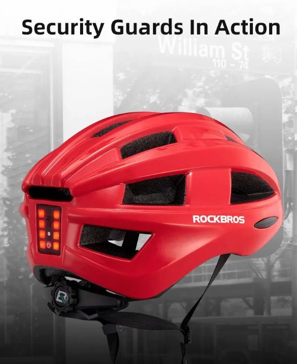 ROCKBROS Luz trasera LED para casco de bicicleta, diseño ultraligero, recargable, equipo de seguridad ciclista para carretera y MTB