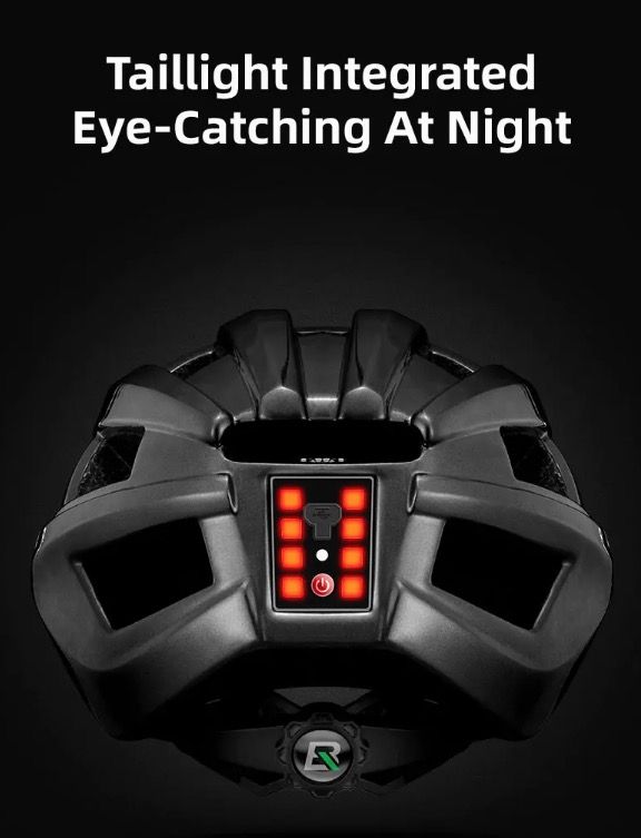 ROCKBROS Luz trasera LED para casco de bicicleta, diseño ultraligero, recargable, equipo de seguridad ciclista para carretera y MTB