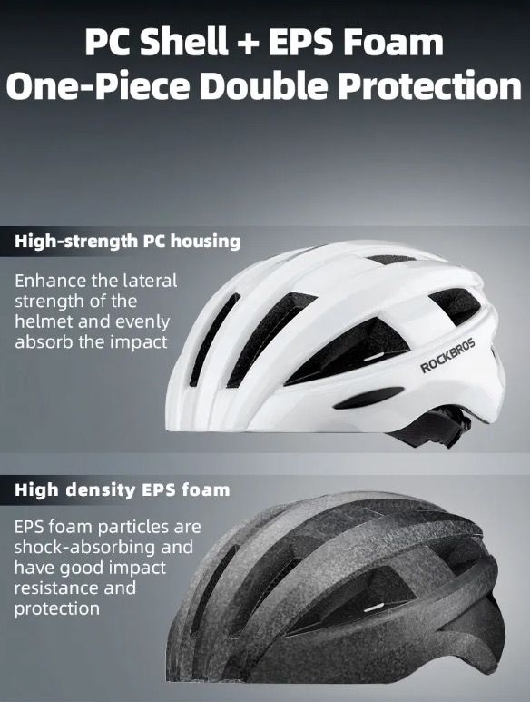 ROCKBROS Luz trasera LED para casco de bicicleta, diseño ultraligero, recargable, equipo de seguridad ciclista para carretera y MTB