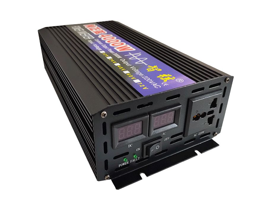 Inversor de onda sinusoidal pura de 2000W, 3000W y 4000W con pantalla LED para electrónica sensible, respaldo en el hogar y campamento.